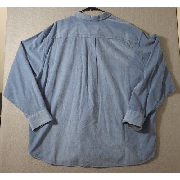 Tommy Bahama Coastline Cord Mens 2XB Sky Blue Corduroy Embroidered Logo Shirt - Picture 6 of 8